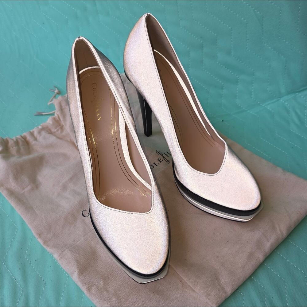 Cole Haan Chelsea Pump Women Nike Air Reflective Silver Size 8.5B date night